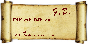 Fürth Dóra névjegykártya